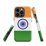 India Indian Flag iPhone Case 15 14 13 12 11 Pro Max Plus Mini Tough Fitted Hard Protective Shell Glossy Rubber Phone Case Gift Idea