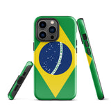 Brazil Brasil Brazilian Flag iPhone 15 14 13 12 11 Pro Max Plus Mini Phone Case iPhone Tough Rugged Protective iPhone case