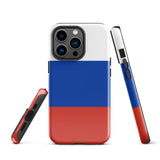 Russia Russian Flag iPhone Case 15 14 13 12 11 Pro Max Plus Mini Tough Fitted Hard Protective Shell Glossy Rubber Phone Case Gift Idea