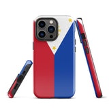 Philippines Filipino Flag iPhone Case 15 14 13 12 11 Pro Max Plus Mini Tough Fitted Hard Protective Shell Glossy Rubber Phone Case Gift Idea