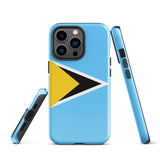 Saint Lucia Lucian Flag iPhone Case 15 14 13 12 11 Pro Max Plus Mini Gift Ideas Country Map Skyline Gift For Her Him Ideas Travel  Souvenir