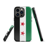 Funda para iPhone 15, 14, 13, 12 y 11 Pro Max Plus Mini con la bandera de Siria gratis Ideas de regalo Mapa del país Horizonte Regalo para ella Ideas para él Recuerdo de viaje