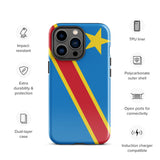 Democratic Republic of the Congo Kinshasa Flag iPhone Case 15 14 13 12 11 Pro Max Plus Mini Gift Travel Souvenir