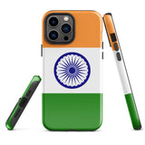 India Indian Flag iPhone Case 15 14 13 12 11 Pro Max Plus Mini Tough Fitted Hard Protective Shell Glossy Rubber Phone Case Gift Idea