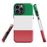 Italy Italian Flag iPhone Case 15 14 13 12 11 Pro Max Plus Mini Tough Fitted Hard Protective Shell Glossy Rubber Phone Case Gift Idea