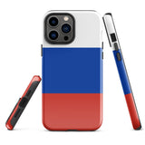 Russia Russian Flag iPhone Case 15 14 13 12 11 Pro Max Plus Mini Tough Fitted Hard Protective Shell Glossy Rubber Phone Case Gift Idea