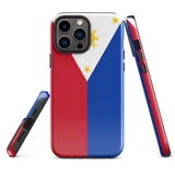 Philippines Filipino Flag iPhone Case 15 14 13 12 11 Pro Max Plus Mini Tough Fitted Hard Protective Shell Glossy Rubber Phone Case Gift Idea