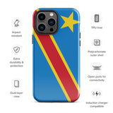 Democratic Republic of the Congo Kinshasa Flag iPhone Case 15 14 13 12 11 Pro Max Plus Mini Gift Travel Souvenir