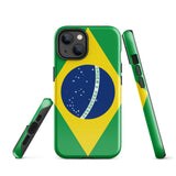 Brazil Brasil Brazilian Flag iPhone 15 14 13 12 11 Pro Max Plus Mini Phone Case iPhone Tough Rugged Protective iPhone case