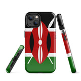 Kenya kenyan Flag iPhone Case 15 14 13 12 11 Pro Max Plus Mini Tough Fitted Hard Protective Shell Glossy Rubber Phone Case Gift Idea