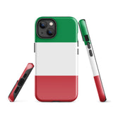 Italy Italian Flag iPhone Case 15 14 13 12 11 Pro Max Plus Mini Tough Fitted Hard Protective Shell Glossy Rubber Phone Case Gift Idea