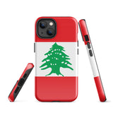 Lebanon Lebanese Flag iPhone Case 15 14 13 12 11 Pro Max Plus Mini Tough Fitted Hard Protective Shell Glossy Rubber Phone Case Gift Idea