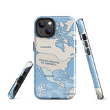 World map travelling North America iPhone Case 15 14 13 12 11 Pro Max Plus Mini Gift Travel Souvenir