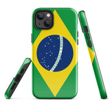 Brazil Brasil Brazilian Flag iPhone 15 14 13 12 11 Pro Max Plus Mini Phone Case iPhone Tough Rugged Protective iPhone case