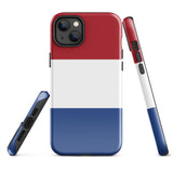 Netherlands Dutch Flag iPhone Case 15 14 13 12 11 Pro Max Plus Mini Tough Fitted Hard Protective Shell Glossy Rubber Phone Case Gift Idea