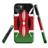 Kenya kenyan Flag iPhone Case 15 14 13 12 11 Pro Max Plus Mini Tough Fitted Hard Protective Shell Glossy Rubber Phone Case Gift Idea