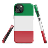 Italy Italian Flag iPhone Case 15 14 13 12 11 Pro Max Plus Mini Tough Fitted Hard Protective Shell Glossy Rubber Phone Case Gift Idea