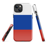 Russia Russian Flag iPhone Case 15 14 13 12 11 Pro Max Plus Mini Tough Fitted Hard Protective Shell Glossy Rubber Phone Case Gift Idea