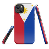 Philippines Filipino Flag iPhone Case 15 14 13 12 11 Pro Max Plus Mini Tough Fitted Hard Protective Shell Glossy Rubber Phone Case Gift Idea