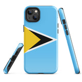 Saint Lucia Lucian Flag iPhone Case 15 14 13 12 11 Pro Max Plus Mini Gift Ideas Country Map Skyline Gift For Her Him Ideas Travel  Souvenir