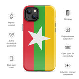 Myanmar Burma Burmese Flag iPhone Case 15 14 13 12 11 Pro Max Plus Mini Gift Travel Souvenir