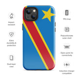 Democratic Republic of the Congo Kinshasa Flag iPhone Case 15 14 13 12 11 Pro Max Plus Mini Gift Travel Souvenir