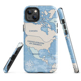 World map travelling North America iPhone Case 15 14 13 12 11 Pro Max Plus Mini Gift Travel Souvenir