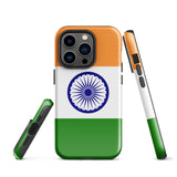 India Indian Flag iPhone Case 15 14 13 12 11 Pro Max Plus Mini Tough Fitted Hard Protective Shell Glossy Rubber Phone Case Gift Idea