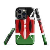 Kenya kenyan Flag iPhone Case 15 14 13 12 11 Pro Max Plus Mini Tough Fitted Hard Protective Shell Glossy Rubber Phone Case Gift Idea