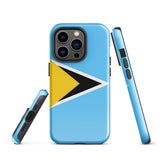 Saint Lucia Lucian Flag iPhone Case 15 14 13 12 11 Pro Max Plus Mini Gift Ideas Country Map Skyline Gift For Her Him Ideas Travel  Souvenir