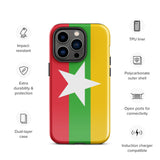 Myanmar Burma Burmese Flag iPhone Case 15 14 13 12 11 Pro Max Plus Mini Gift Travel Souvenir