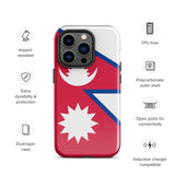 Funda para iPhone 15, 14, 13, 12, 11 Pro Max Plus Mini con bandera de Nepal, regalo de recuerdo de viaje