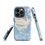 World map travelling North America iPhone Case 15 14 13 12 11 Pro Max Plus Mini Gift Travel Souvenir