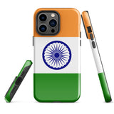 India Indian Flag iPhone Case 15 14 13 12 11 Pro Max Plus Mini Tough Fitted Hard Protective Shell Glossy Rubber Phone Case Gift Idea