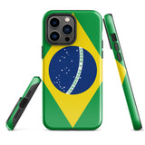 Brazil Brasil Brazilian Flag iPhone 15 14 13 12 11 Pro Max Plus Mini Phone Case iPhone Tough Rugged Protective iPhone case