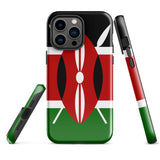 Kenya kenyan Flag iPhone Case 15 14 13 12 11 Pro Max Plus Mini Tough Fitted Hard Protective Shell Glossy Rubber Phone Case Gift Idea