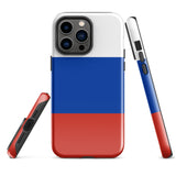 Russia Russian Flag iPhone Case 15 14 13 12 11 Pro Max Plus Mini Tough Fitted Hard Protective Shell Glossy Rubber Phone Case Gift Idea