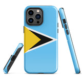 Saint Lucia Lucian Flag iPhone Case 15 14 13 12 11 Pro Max Plus Mini Gift Ideas Country Map Skyline Gift For Her Him Ideas Travel  Souvenir