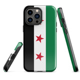 Funda para iPhone 15, 14, 13, 12 y 11 Pro Max Plus Mini con la bandera de Siria gratis Ideas de regalo Mapa del país Horizonte Regalo para ella Ideas para él Recuerdo de viaje