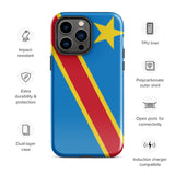 Democratic Republic of the Congo Kinshasa Flag iPhone Case 15 14 13 12 11 Pro Max Plus Mini Gift Travel Souvenir