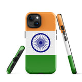 India Indian Flag iPhone Case 15 14 13 12 11 Pro Max Plus Mini Tough Fitted Hard Protective Shell Glossy Rubber Phone Case Gift Idea