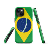 Brazil Brasil Brazilian Flag iPhone 15 14 13 12 11 Pro Max Plus Mini Phone Case iPhone Tough Rugged Protective iPhone case