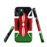 Kenya kenyan Flag iPhone Case 15 14 13 12 11 Pro Max Plus Mini Tough Fitted Hard Protective Shell Glossy Rubber Phone Case Gift Idea