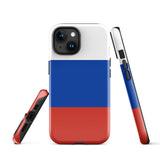 Russia Russian Flag iPhone Case 15 14 13 12 11 Pro Max Plus Mini Tough Fitted Hard Protective Shell Glossy Rubber Phone Case Gift Idea