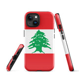 Lebanon Lebanese Flag iPhone Case 15 14 13 12 11 Pro Max Plus Mini Tough Fitted Hard Protective Shell Glossy Rubber Phone Case Gift Idea