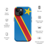 Democratic Republic of the Congo Kinshasa Flag iPhone Case 15 14 13 12 11 Pro Max Plus Mini Gift Travel Souvenir