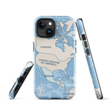 World map travelling North America iPhone Case 15 14 13 12 11 Pro Max Plus Mini Gift Travel Souvenir