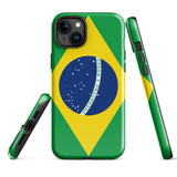 Brazil Brasil Brazilian Flag iPhone 15 14 13 12 11 Pro Max Plus Mini Phone Case iPhone Tough Rugged Protective iPhone case