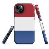 Netherlands Dutch Flag iPhone Case 15 14 13 12 11 Pro Max Plus Mini Tough Fitted Hard Protective Shell Glossy Rubber Phone Case Gift Idea