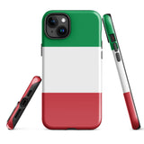 Italy Italian Flag iPhone Case 15 14 13 12 11 Pro Max Plus Mini Tough Fitted Hard Protective Shell Glossy Rubber Phone Case Gift Idea